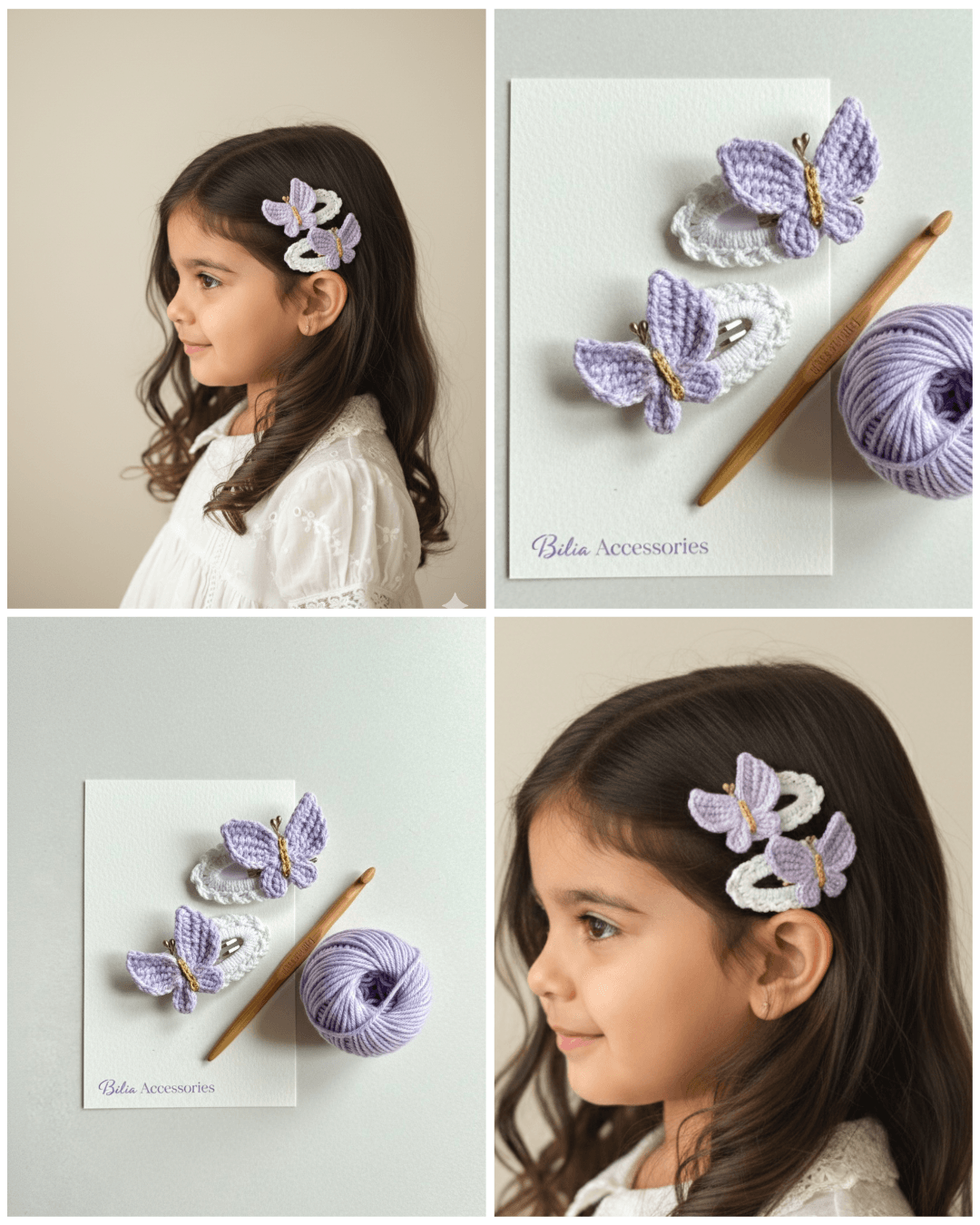 Butterfly lavender clip