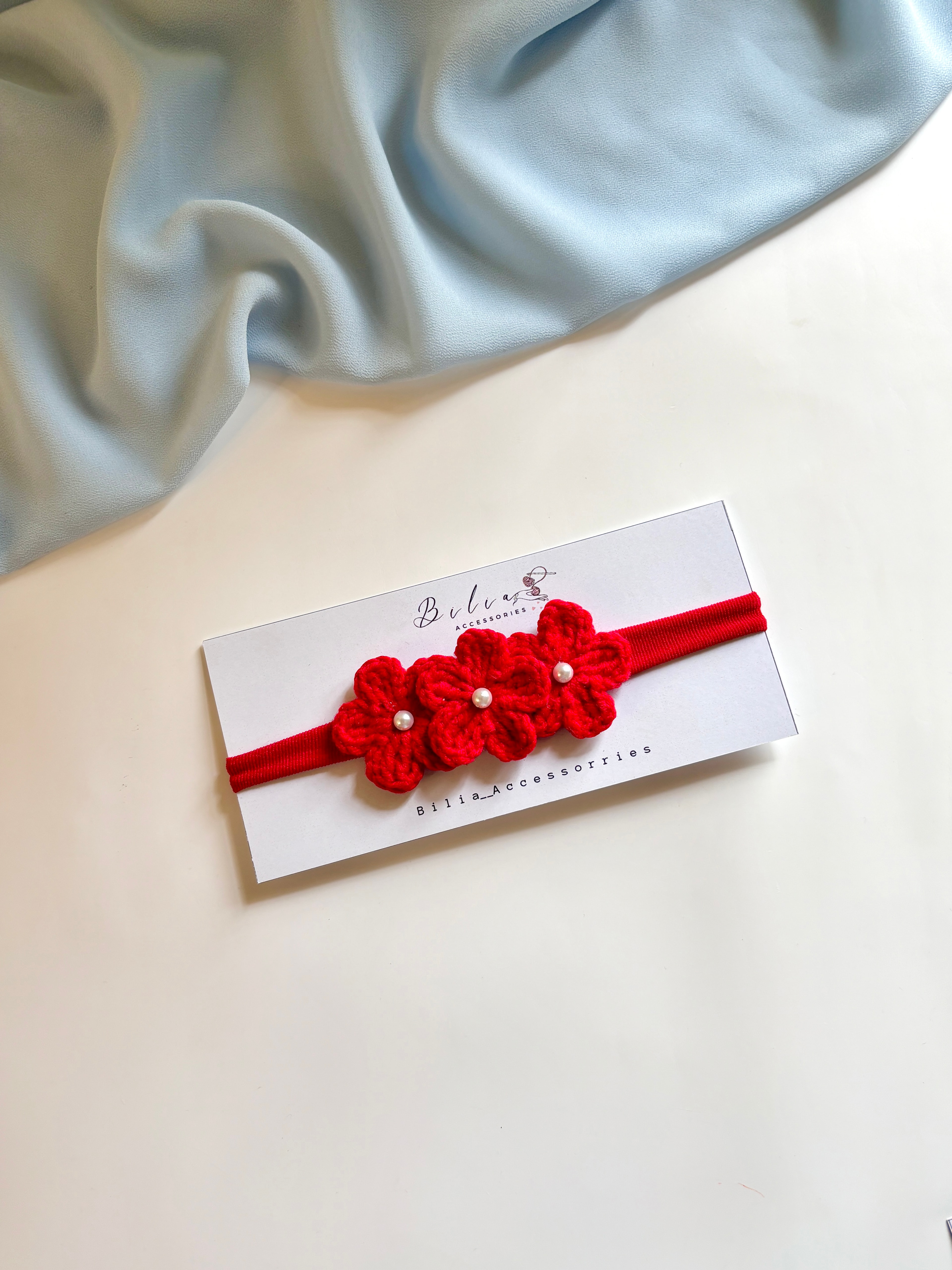 Ruby pearl bloom headband 