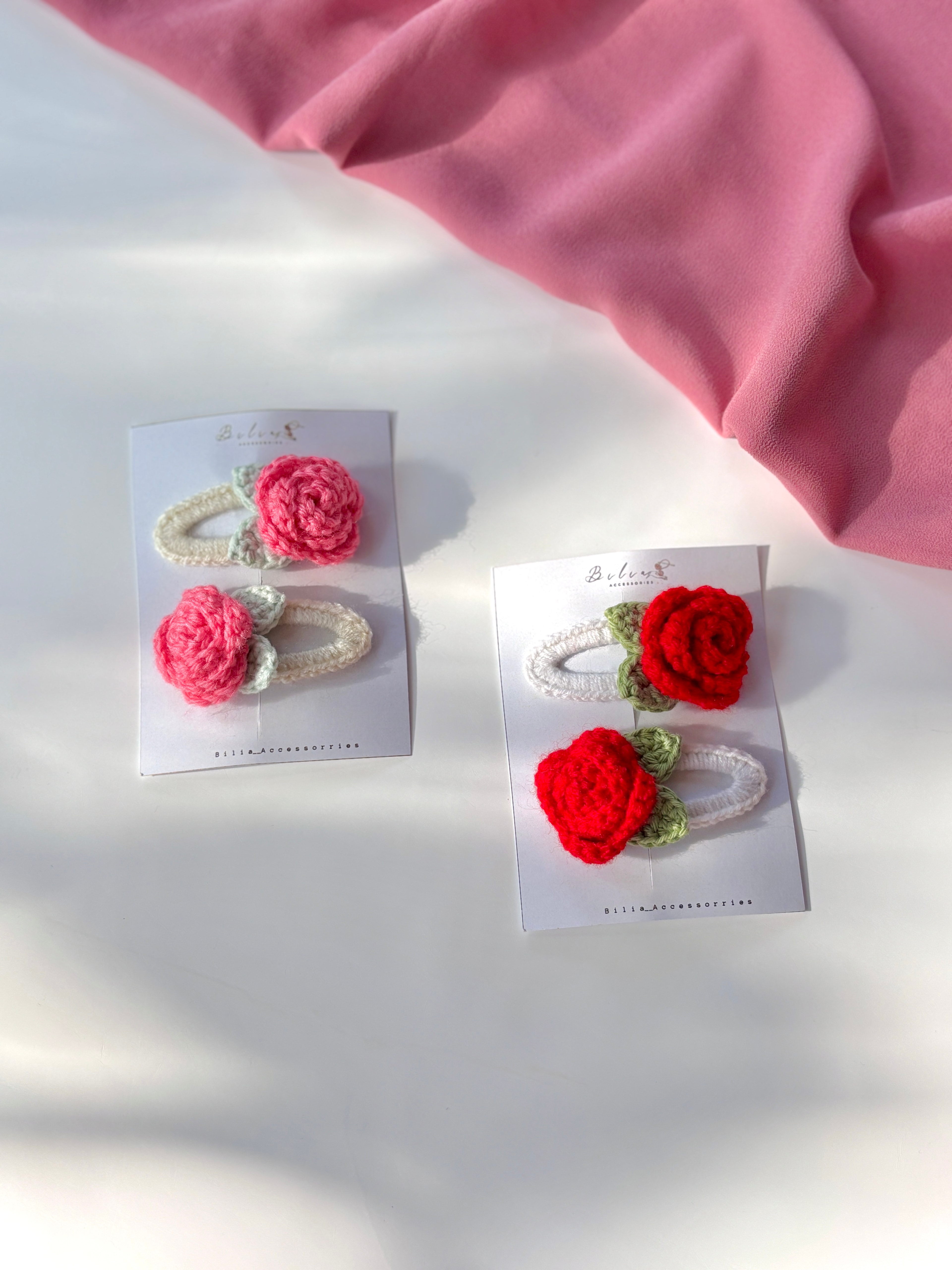 little rose clip red pink