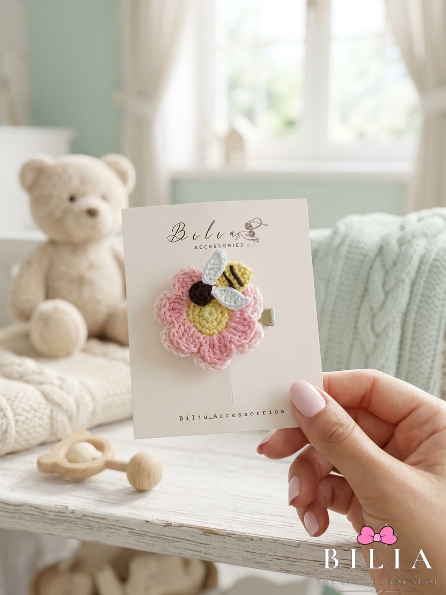     Bee & Bloom Crochet Clip