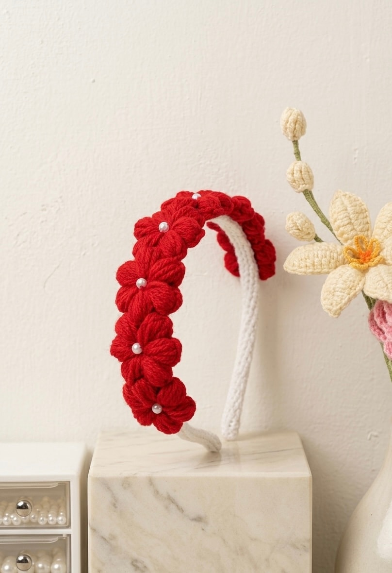 Red Flower Hairbamd
