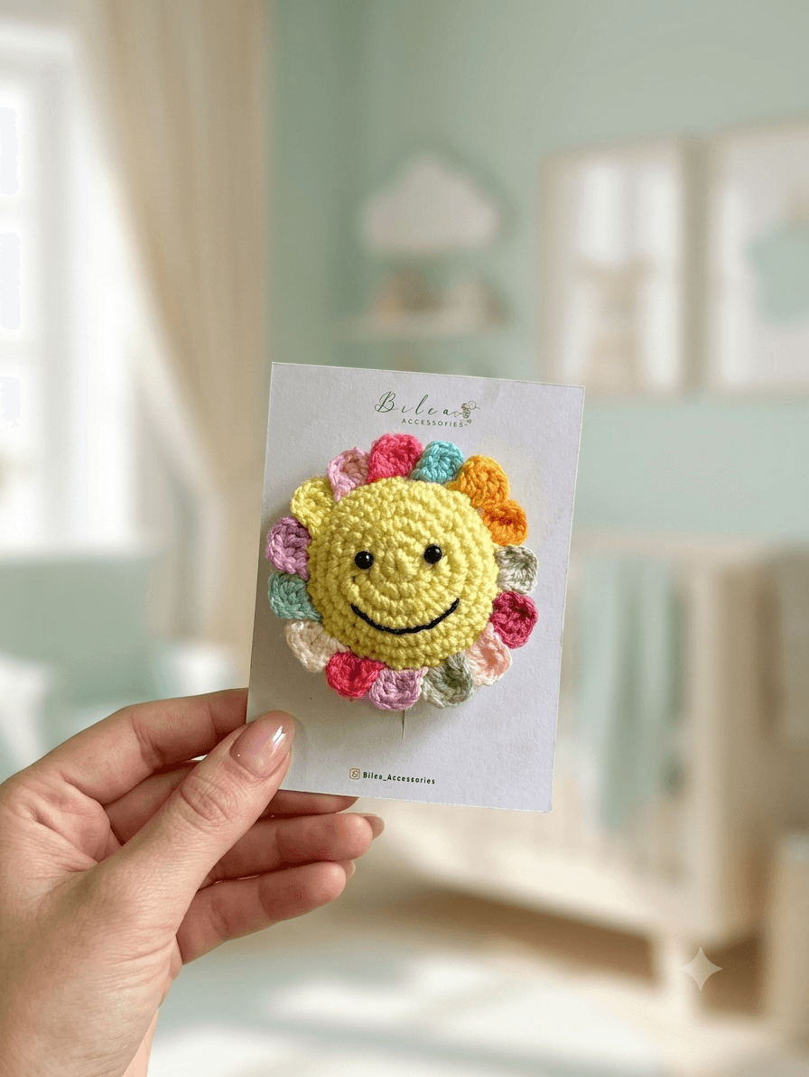 Rainbow Smiley Hair clip