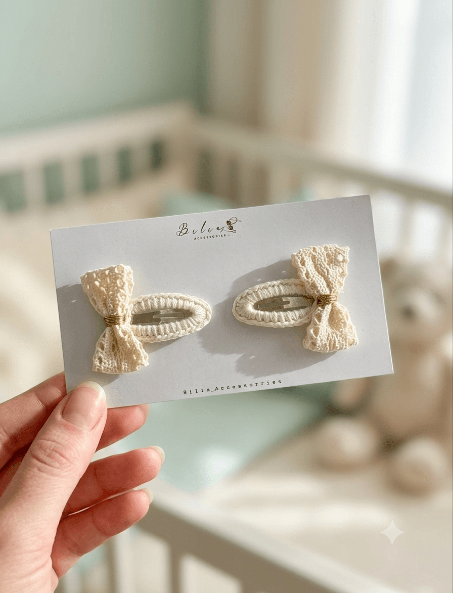     Vintage Lace Bow Hair Clip