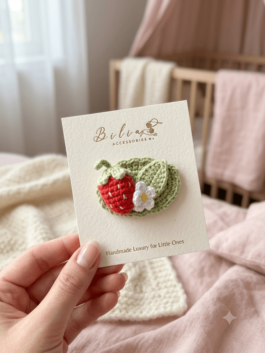 Luxe Berry Blossom Crochet Clip